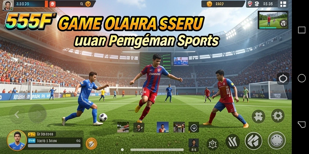 Screenshot gameplay 555F menampilkan aksi olahraga seru dan mendebarkan.