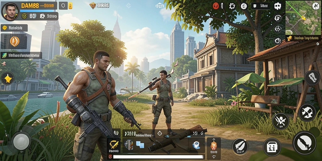 Screenshot gameplay DAM88 yang menunjukkan interaksi karakter dalam simulasi.