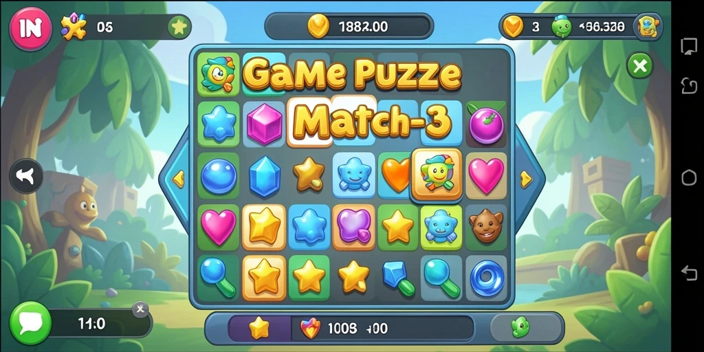 Gameplay seru dan menarik dalam IN88 dengan tantangan Match-3.