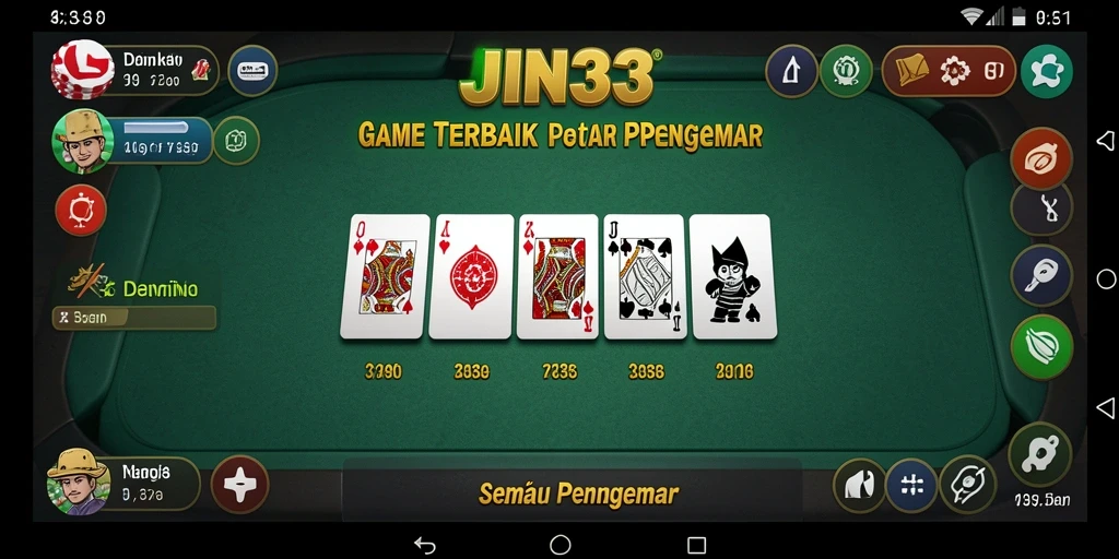 Tampilan gameplay JIN33 yang menarik dalam permainan Domino.