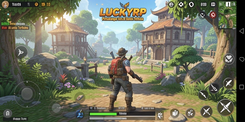 Tampilan menakjubkan dari gameplay LUCKYRP di dunia terbuka.