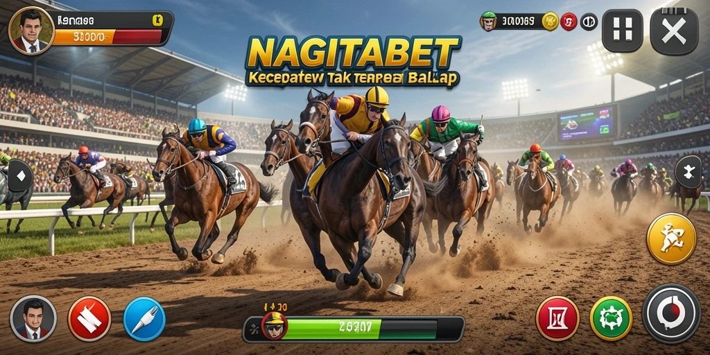 Tampilan gameplay balap yang intens dan mendebarkan di NAGITABET.