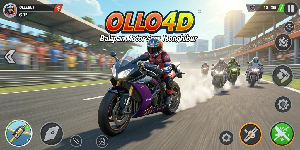 Tampilan seru gameplay balapan motor di OLLO4D.
