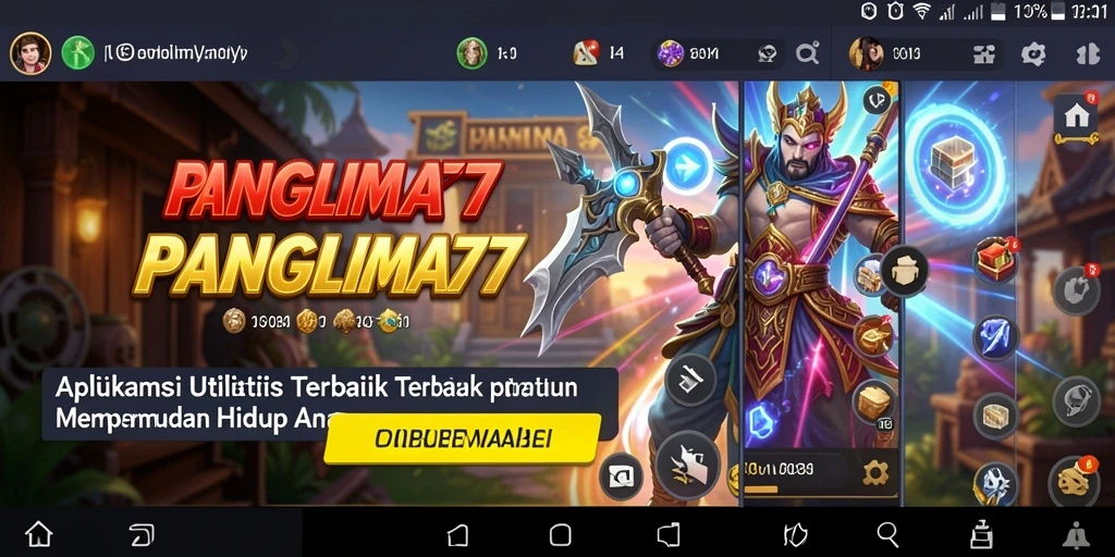 Tampilan antarmuka utama PANGLIMA77 dengan berbagai fitur utilitas.