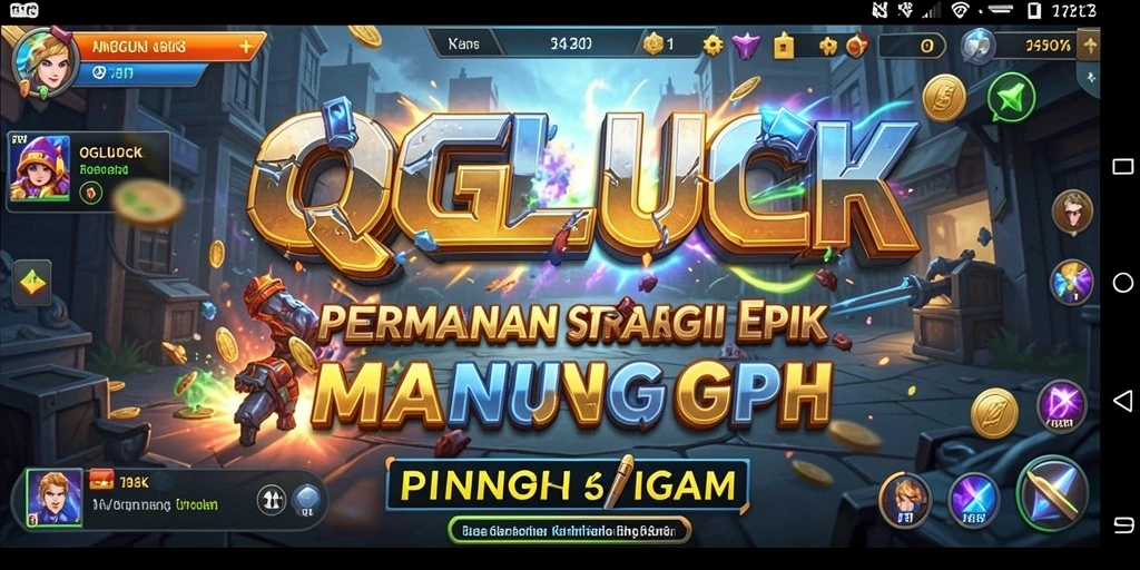 Tampilan gameplay QGLUCK yang dinamis dan strategis.
