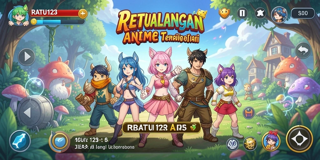 Screenshot gameplay RATU123 dengan karakter anime yang menarik.