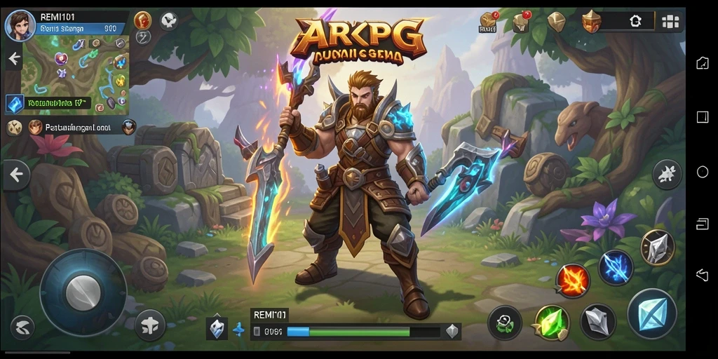 Screenshot gameplay <strong>REMI101</strong> menampilkan pertarungan yang intens dan visual yang menawan.