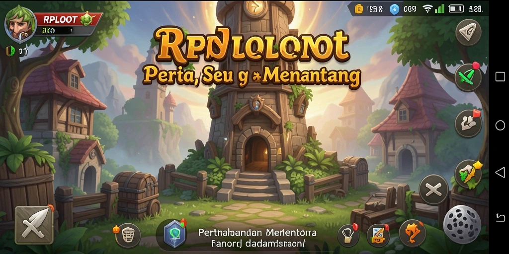 Screenshot gameplay menunjukkan serunya pertahanan menara di RPLOOT.