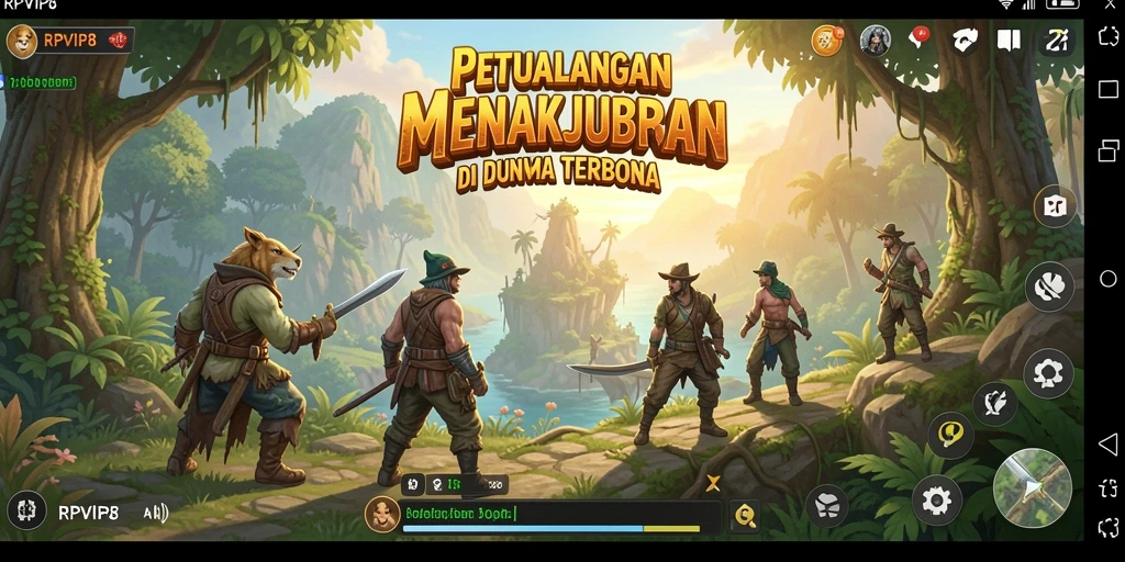Tampilan menawan dari dunia terbuka RPVIP8 saat di dalam permainan.