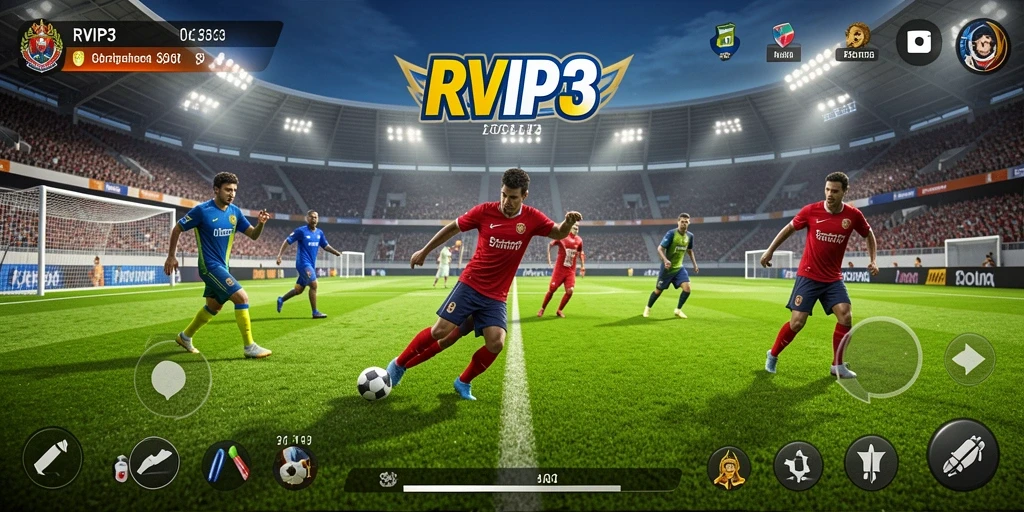 Screenshot utama RVIP3 menampilkan intense gameplay olahraga.