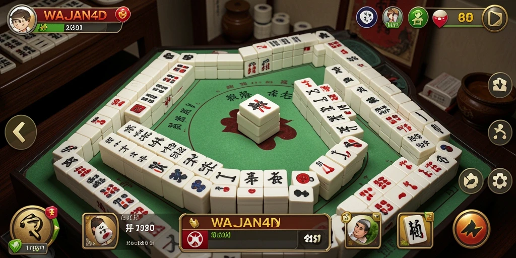 Screenshot WAJAN4D menampilkan gameplay Mahjong yang menantang.