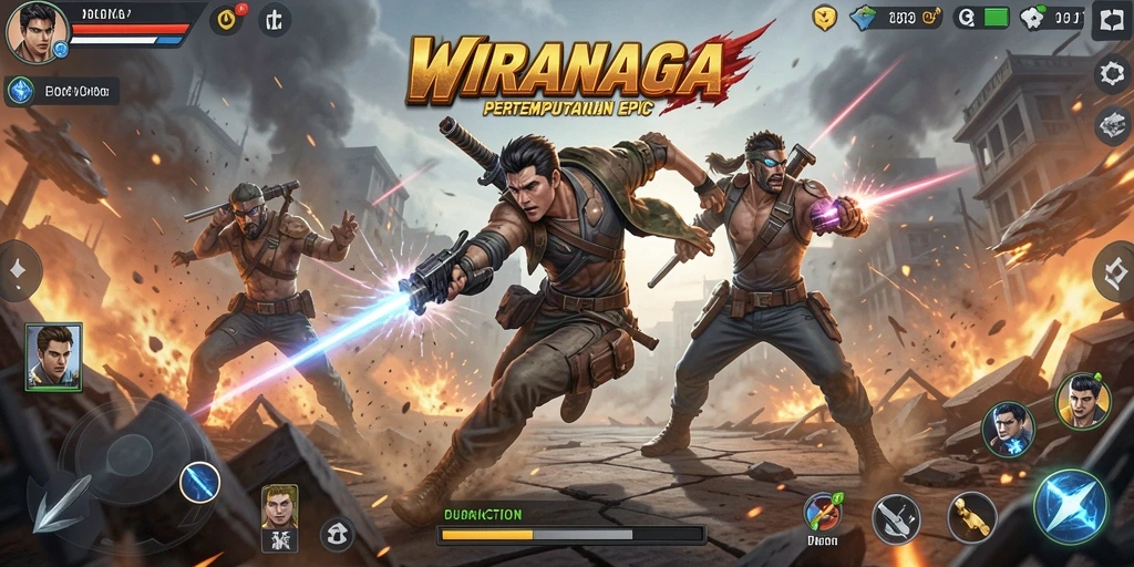 Tampilan gameplay WIRANAGA yang seru dan mendebarkan.